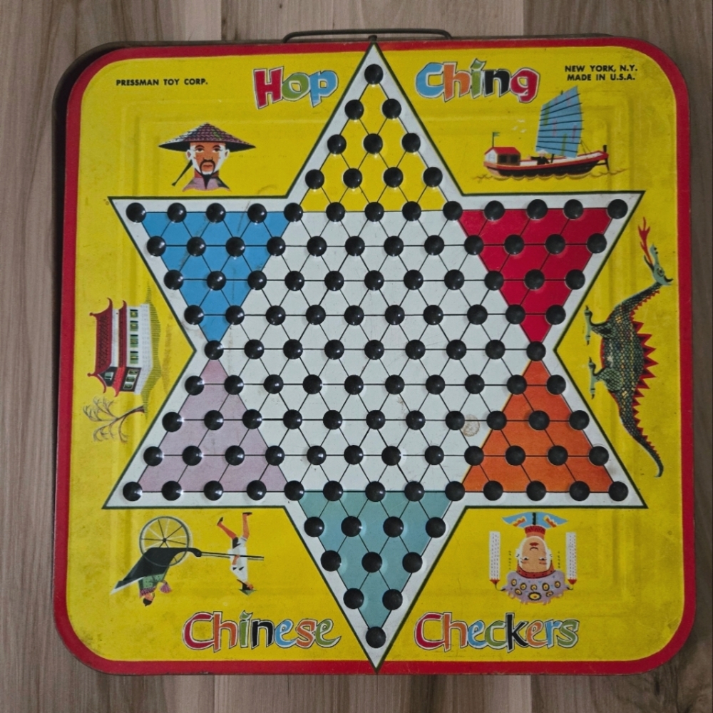 Vintage Pressman Hop Ching Chinese Checkers Game